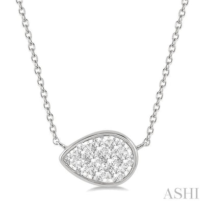 Pear Shape East-West Lovebright Essential Diamond Pendant