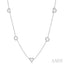 Heart & Circle Shape Diamond Station Necklace