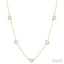 Heart & Circle Shape Diamond Station Necklace