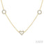 Heart & Circle Shape Diamond Station Necklace