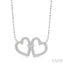 Twin Heart Shape Diamond Necklace