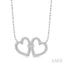 Twin Heart Shape Diamond Necklace