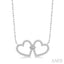 Twin Heart Shape Diamond Necklace