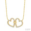 Twin Heart Shape Diamond Necklace
