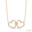 Twin Heart Shape Diamond Necklace