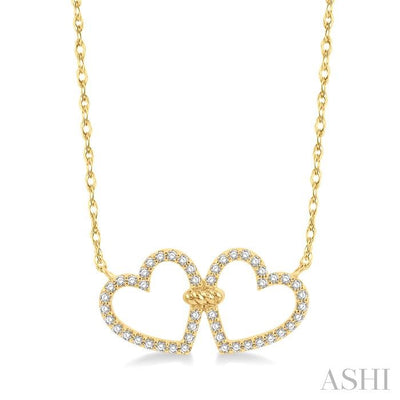 Twin Heart Shape Diamond Necklace