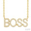 Block 'BOSS' Diamond Name Necklace