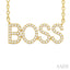 Block 'BOSS' Diamond Name Necklace