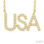Block 'USA' Diamond Name Necklace