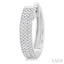 Three Row Diamond Hoop Earrings