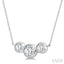 3 Stone Bezel Set Diamond Necklace