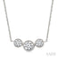 3 Stone Bezel Set Diamond Necklace