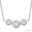 3 Stone Bezel Set Diamond Necklace