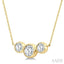 3 Stone Bezel Set Diamond Necklace