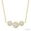 3 Stone Bezel Set Diamond Necklace