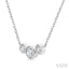 3 Stone Bezel Set Diamond Necklace