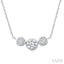 3 Stone Bezel Set Diamond Necklace