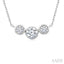 3 Stone Bezel Set Diamond Necklace
