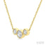 3 Stone Bezel Set Diamond Necklace