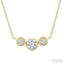 3 Stone Bezel Set Diamond Necklace