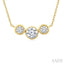 3 Stone Bezel Set Diamond Necklace