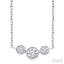 3 Stone Bezel Set Diamond Necklace