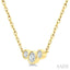 3 Stone Bezel Set Diamond Necklace