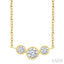 3 Stone Bezel Set Diamond Necklace