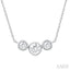 3 Stone Bezel Set Diamond Necklace