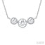 3 Stone Bezel Set Diamond Necklace