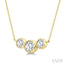 3 Stone Bezel Set Diamond Necklace