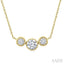 3 Stone Bezel Set Diamond Necklace