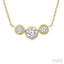 3 Stone Bezel Set Diamond Necklace