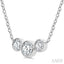 3 Stone Bezel Set Diamond Necklace