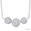 3 Stone Bezel Set Diamond Necklace
