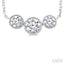 3 Stone Bezel Set Diamond Necklace