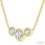 3 Stone Bezel Set Diamond Necklace