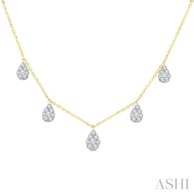 Pear Shape Dangle Diamond Necklace