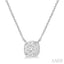 Cushion Shape Bezel Set Lovebright Essential Diamond Pendant