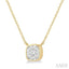 Cushion Shape Bezel Set Lovebright Essential Diamond Pendant