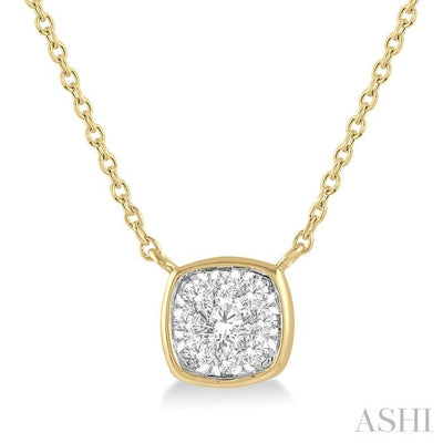 Cushion Shape Bezel Set Lovebright Essential Diamond Pendant