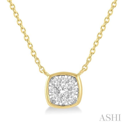 Cushion Shape Bezel Set Lovebright Essential Diamond Pendant