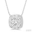 Cushion Shape Bezel Set Lovebright Essential Diamond Pendant