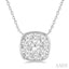 Cushion Shape Bezel Set Lovebright Essential Diamond Pendant