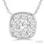 Cushion Shape Bezel Set Lovebright Essential Diamond Pendant