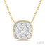 Cushion Shape Bezel Set Lovebright Essential Diamond Pendant