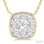 Cushion Shape Bezel Set Lovebright Essential Diamond Pendant