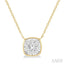 Cushion Shape Bezel Set Lovebright Essential Diamond Pendant