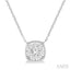 Cushion Shape Bezel Set Lovebright Essential Diamond Pendant