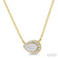 Pear Shape East-West Halo Lovebright Essential Diamond Pendant